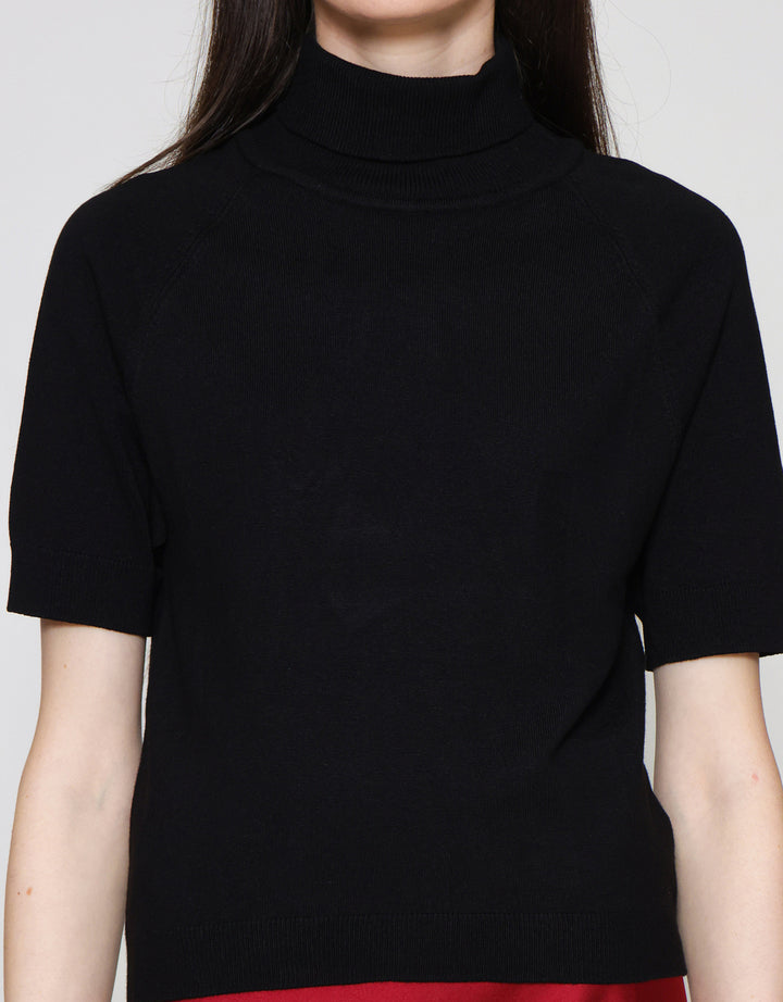 Connexion Turtle Neck Kaos Lengan Pendek Wanita