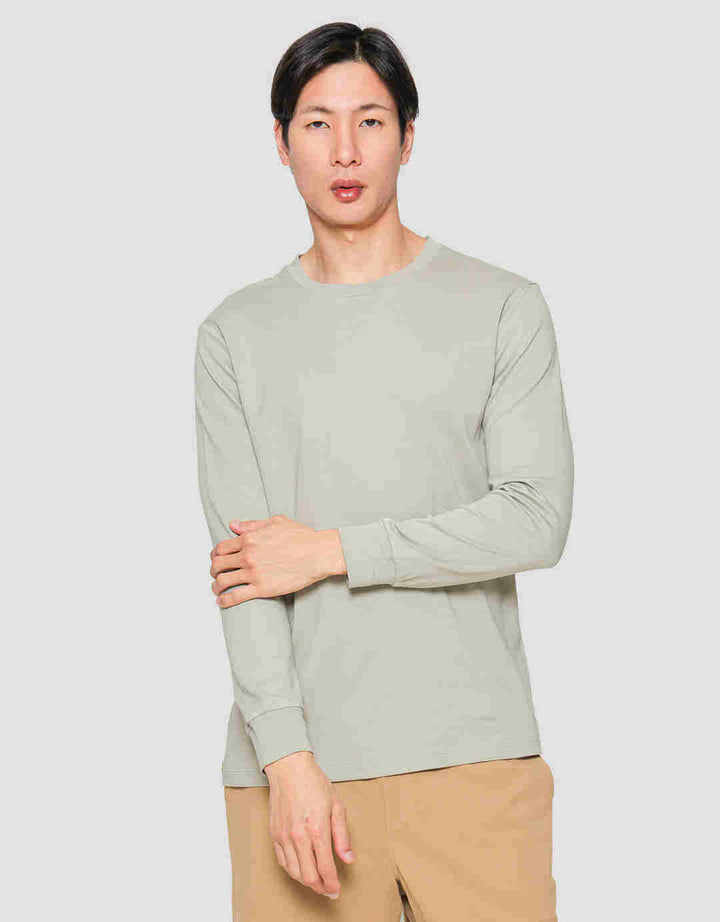 Suko Round Neck Soft Touch Kerah Bulat Kaos Lengan Panjang Pria