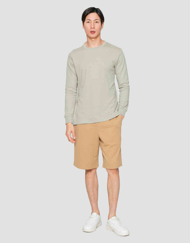 Suko Round Neck Soft Touch Kerah Bulat Kaos Lengan Panjang Pria