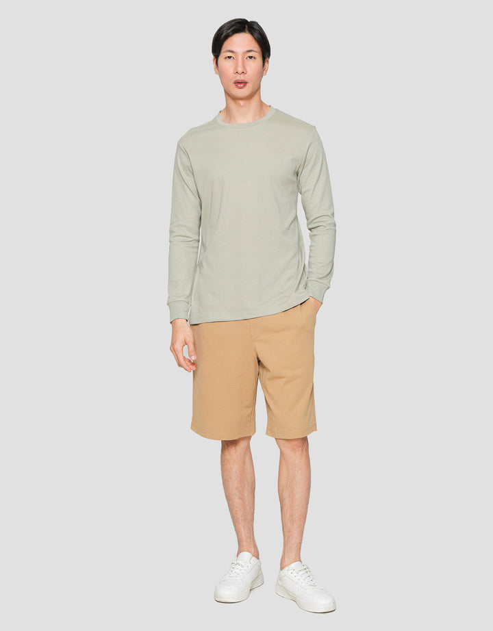 Suko Round Neck Soft Touch Round Collar Men's Long Sleeve T-Shirt