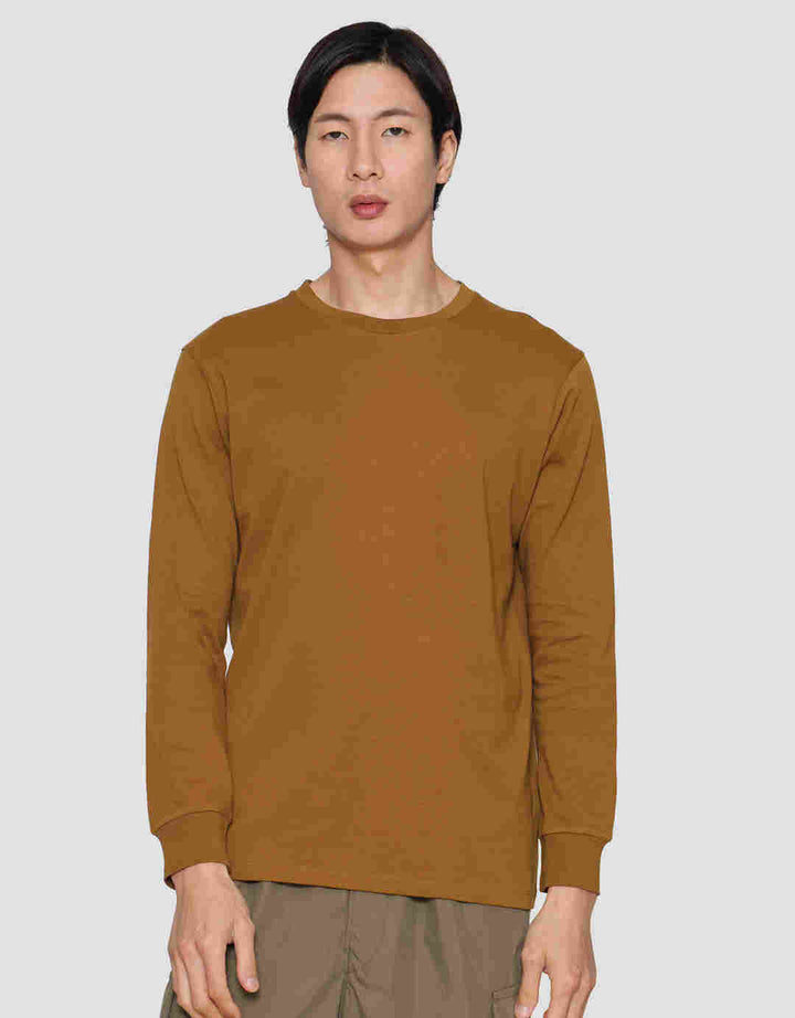Suko Round Neck Soft Touch Kerah Bulat Kaos Lengan Panjang Pria