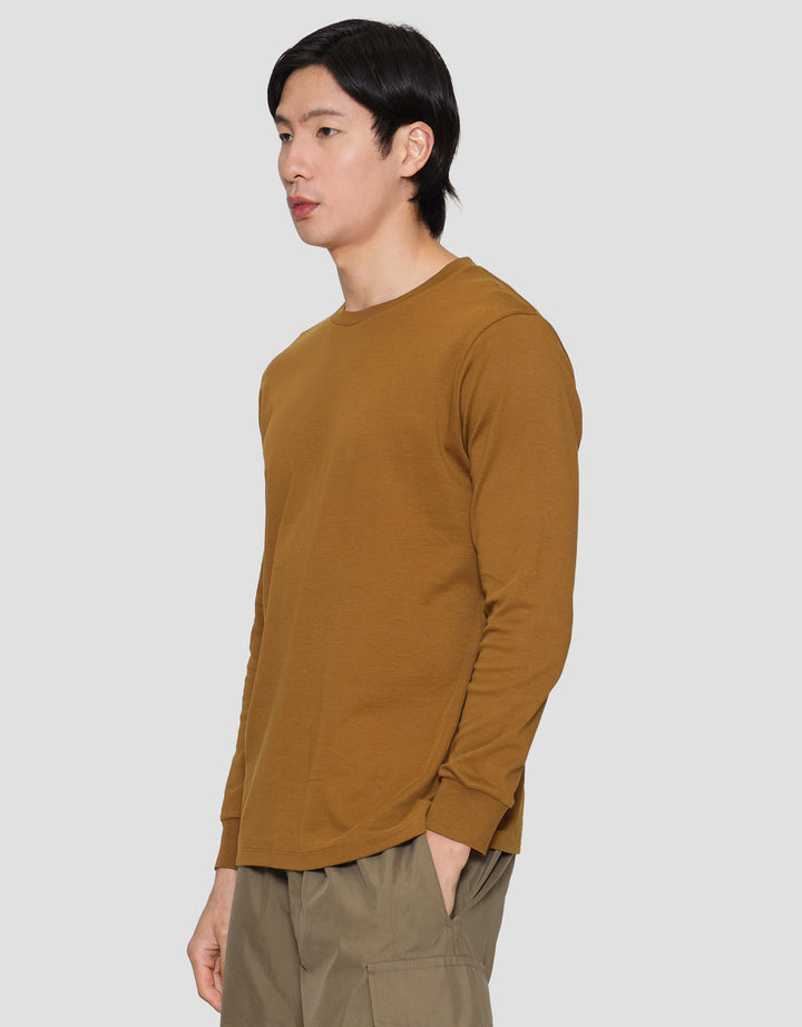 Suko Round Neck Soft Touch Kerah Bulat Lengan Panjang Kaos Pria