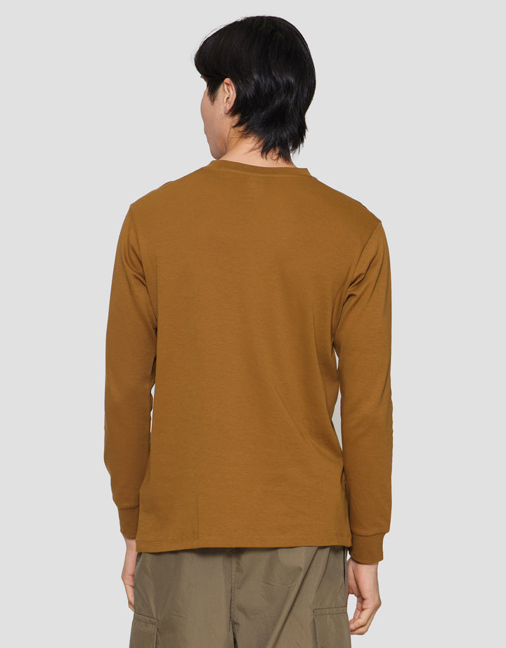 Suko Round Neck Soft Touch Kerah Bulat Lengan Panjang Kaos Pria