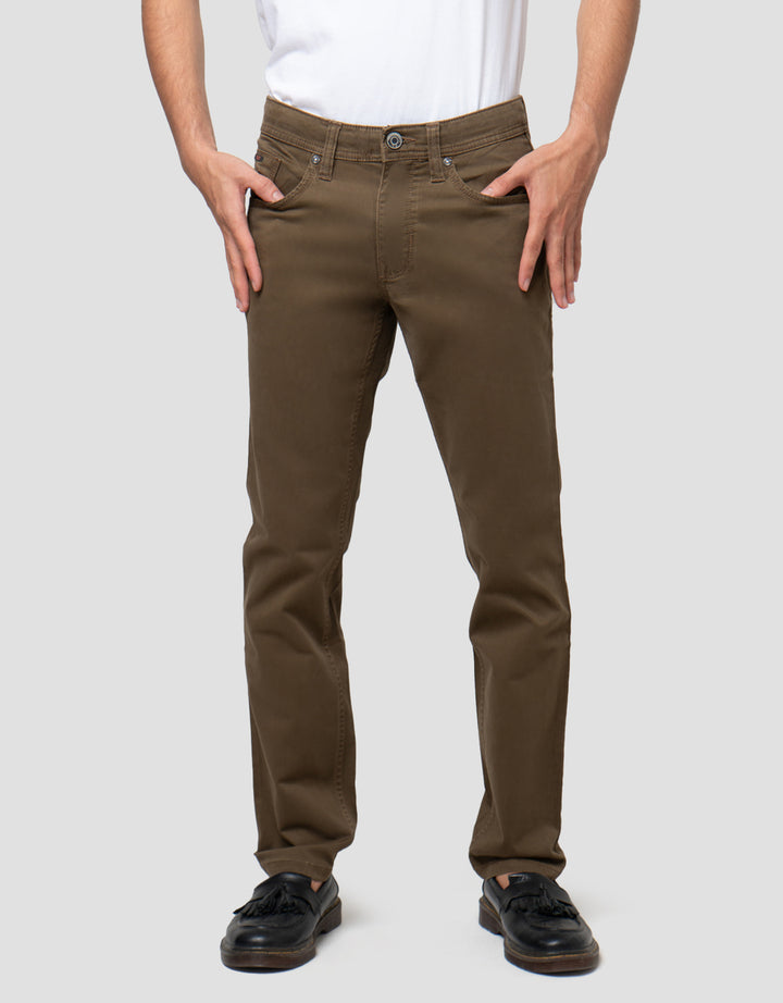 Cardinal Casual Celana Button Celana Chinos Pria