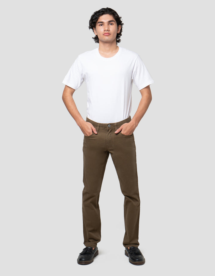 Cardinal Casual Celana Button Celana Chinos Pria