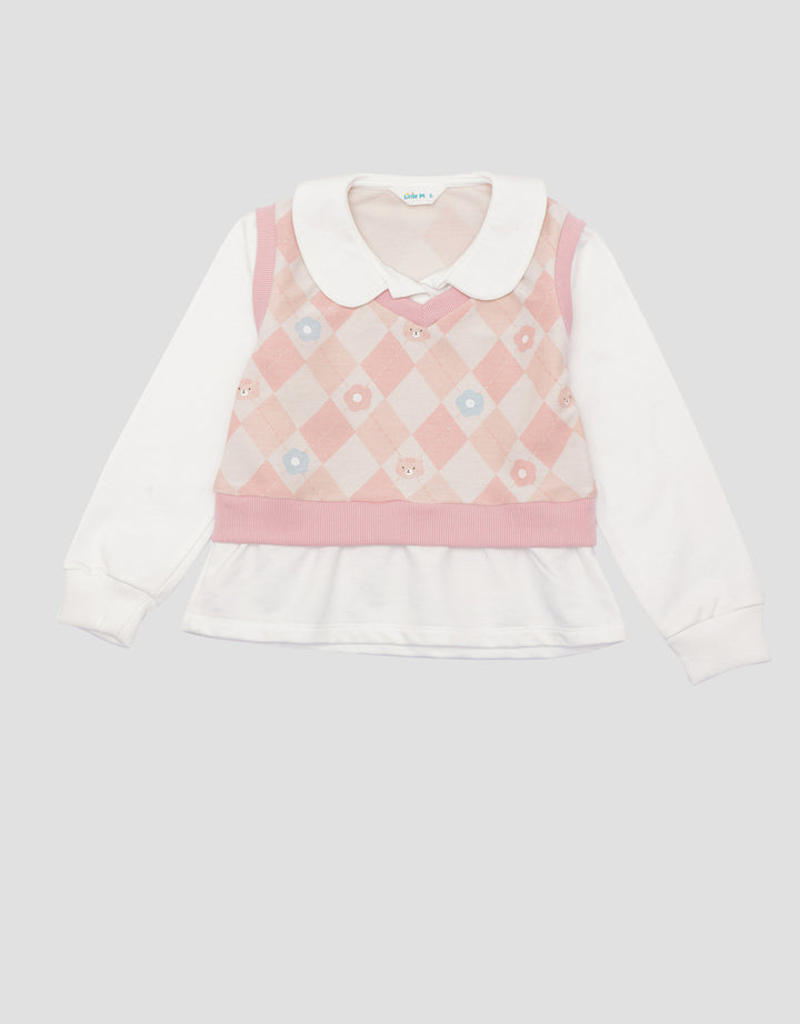 Little M Safari Look Print Sweater Anak Perempuan