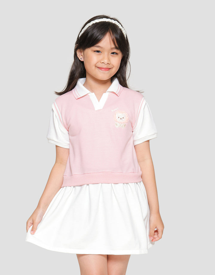 Little M 2In1 Look Embroidery Midi Dress Anak Perempuan