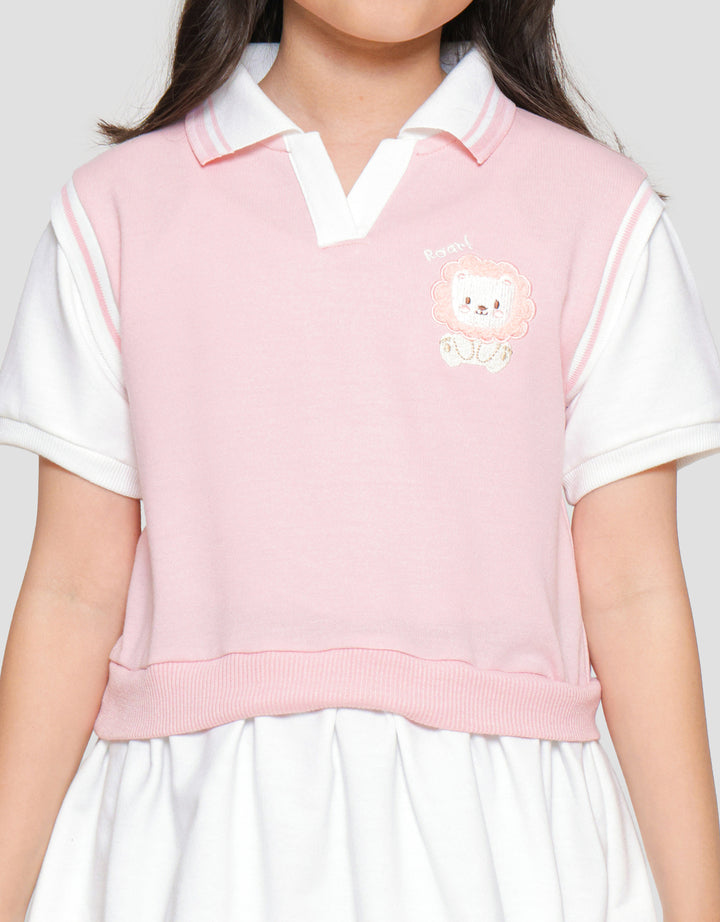 Little M 2In1 Look Embroidery Midi Dress Anak Perempuan