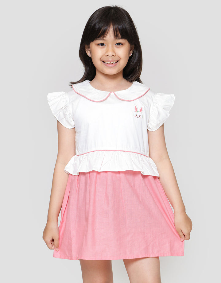 Little M Peplum Lengan Ruffle Midi Dress Anak Perempuan