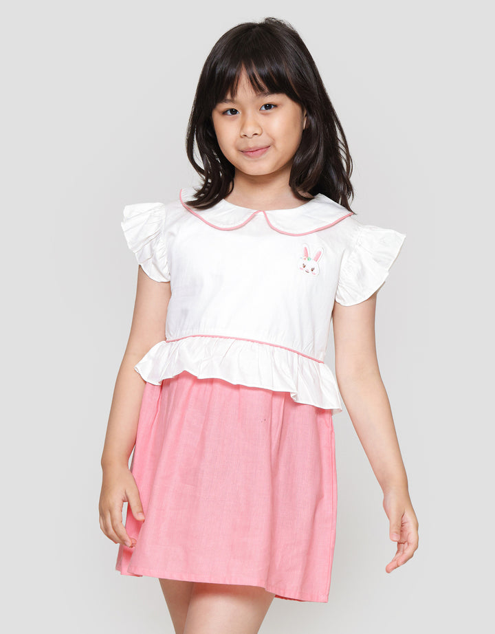 Little M Peplum Lengan Ruffle Midi Dress Anak Perempuan