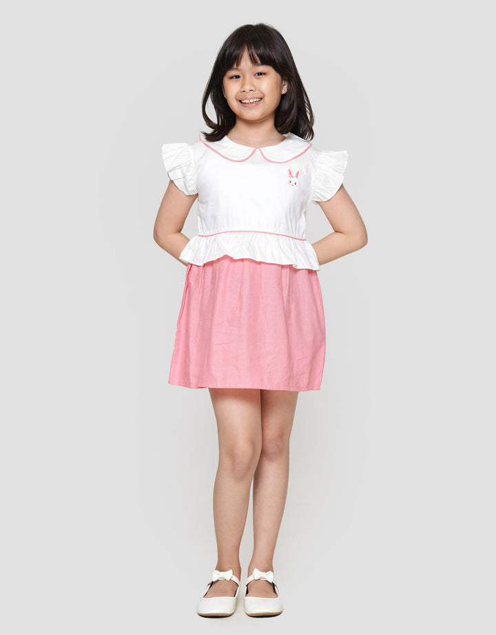 Little M Peplum Lengan Ruffle Midi Dress Anak Perempuan