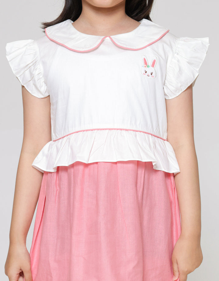 Little M Peplum Lengan Ruffle Midi Dress Anak Perempuan