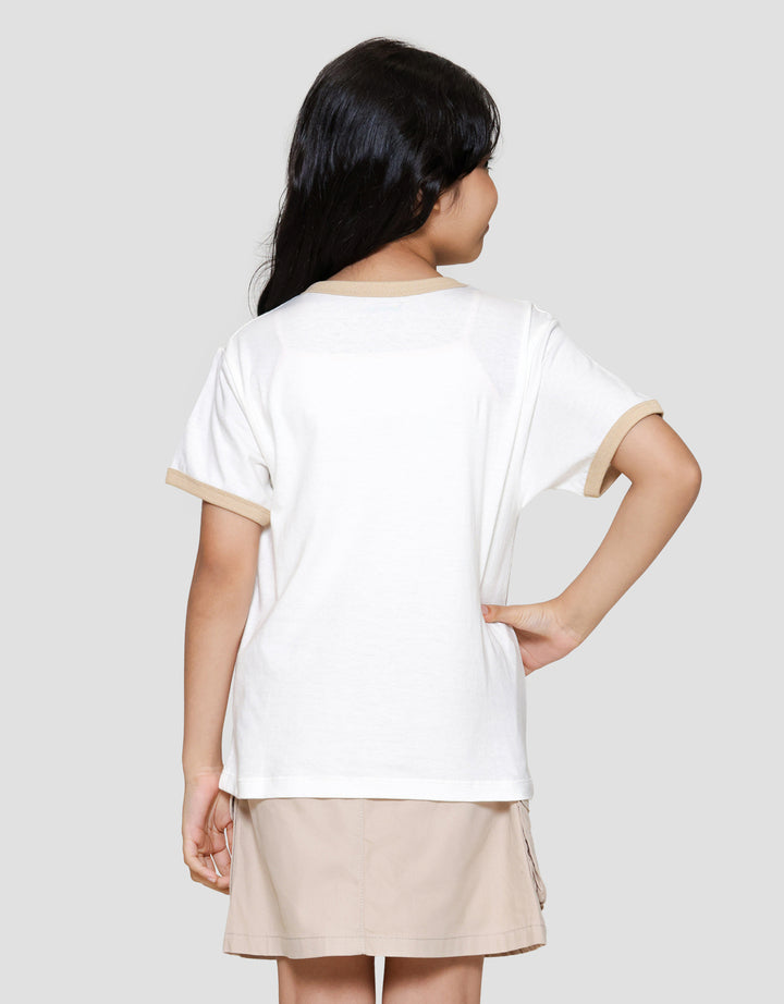 Little M Ringer Cat Head Kaos Anak Perempuan