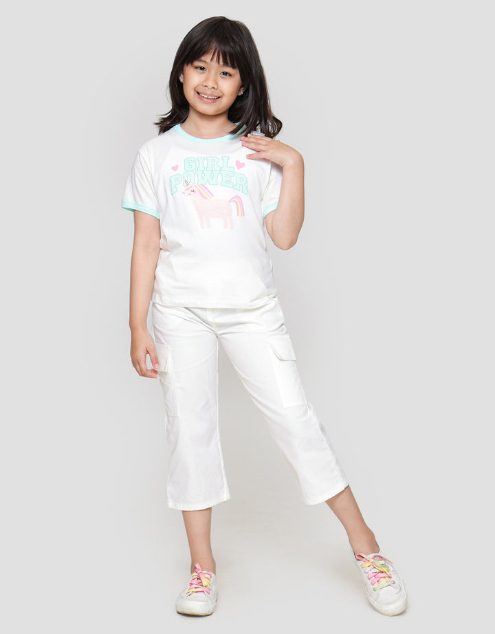 Little M Ringer Unicorn Girl Power Kaos Anak Perempuan