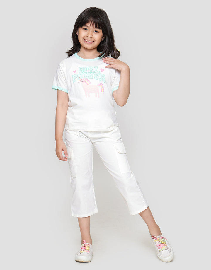 Little M Ringer Unicorn Girl Power Kaos Anak Perempuan