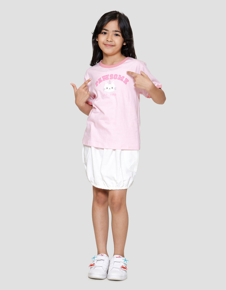 Little M Ringer Pawsome Kittycorn Kaos Anak Perempuan