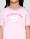 Little M Ringer Pawsome Kittycorn Kaos Anak Perempuan