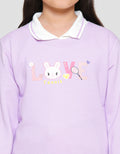 Little M Collar Aplikasi Love Sweater Anak Perempuan
