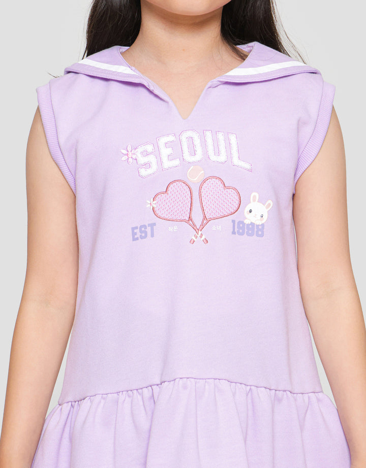 Little M Sailor Collar Seoul Midi Dress Anak Perempuan