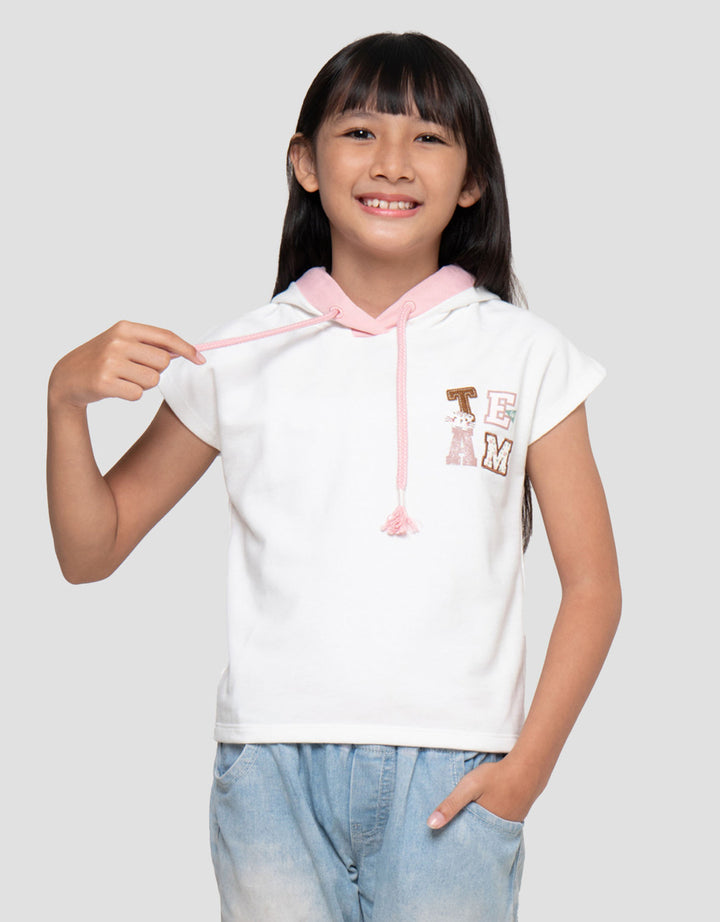 Little M Aplikasi Team Kaos Hoodie Anak Perempuan