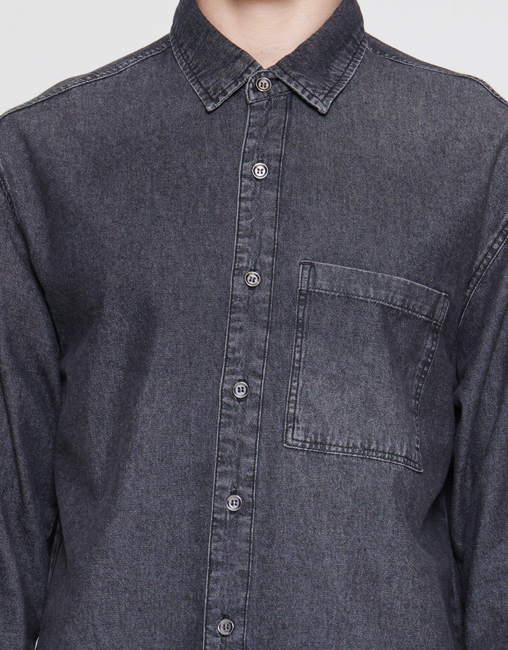 Nevada Denim Overshirt Kemeja Lengan Panjang Pria
