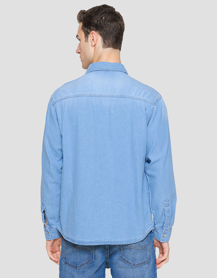 Nevada Denim Overshirt Kemeja Lengan Panjang Pria