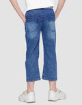 Little M Denim Regular Non Stretch Embroidered Rib Waist Men's Long Pants