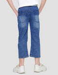 Little M Denim Regular Non Stretch Embroidered Rib Waist Men's Long Pants
