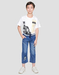 Little M Denim Regular Non Stretch Embroidered Rib Waist Men's Long Pants