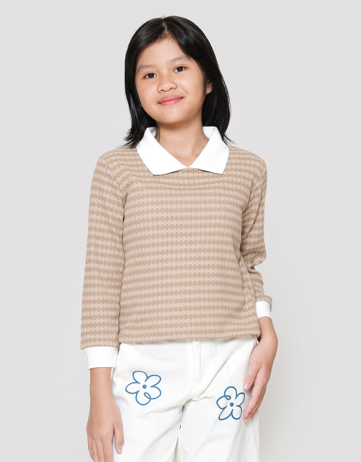 Nevada 2 Pc Bahan Tekstur Sweater Anak Perempuan