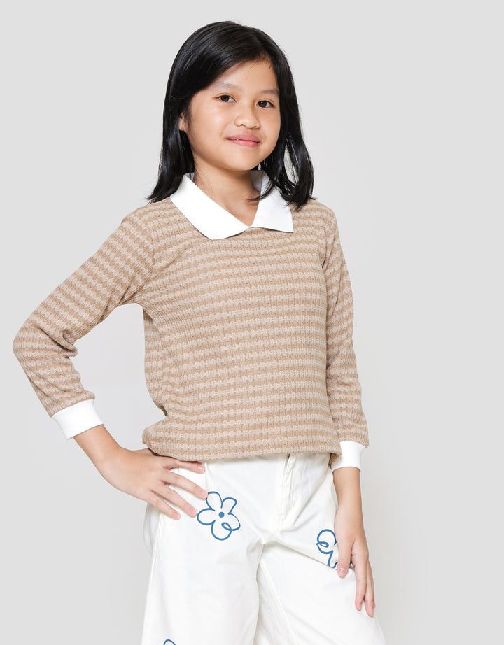 Nevada 2 Pc Bahan Tekstur Sweater Anak Perempuan
