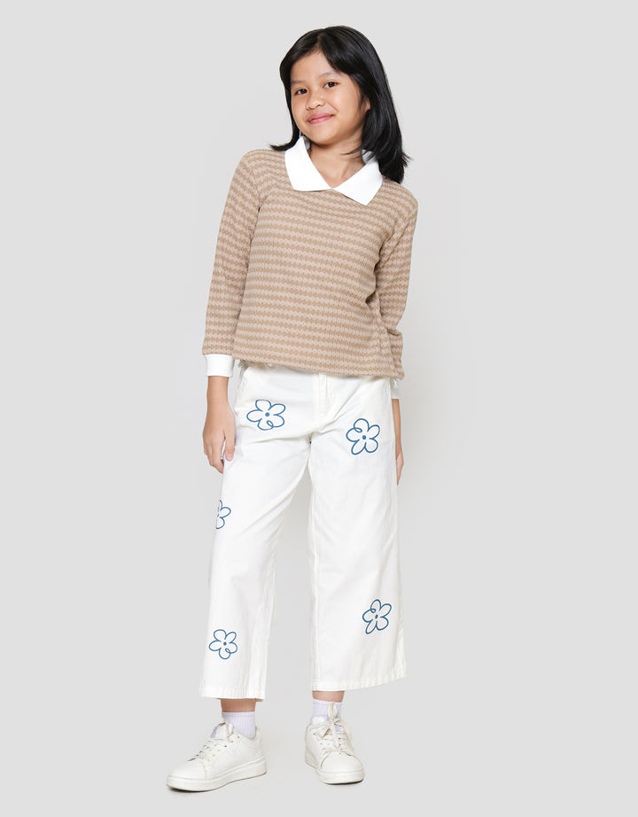 Nevada 2 Pc Bahan Tekstur Sweater Anak Perempuan