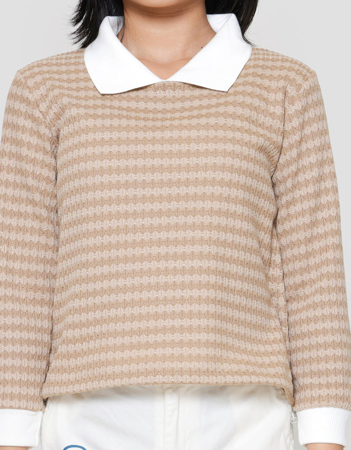 Nevada 2 Pc Bahan Tekstur Sweater Anak Perempuan