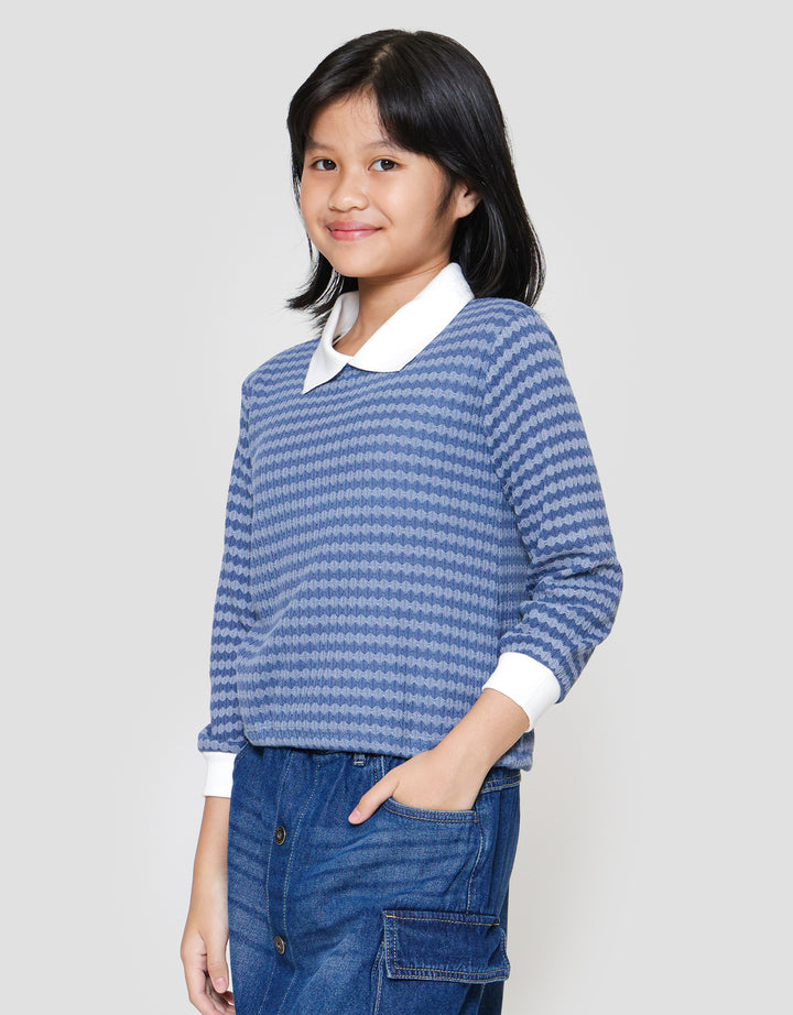 Nevada Motif Tekstur 4 Sweater Anak Perempuan