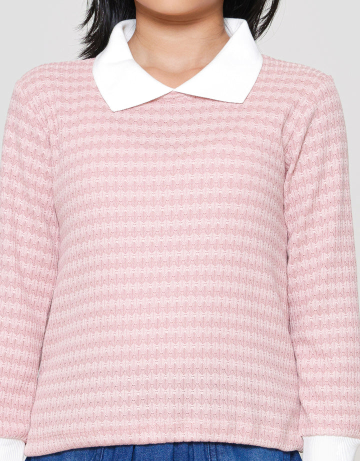 Nevada 2 Pc Bahan Tekstur Sweater Anak Perempuan