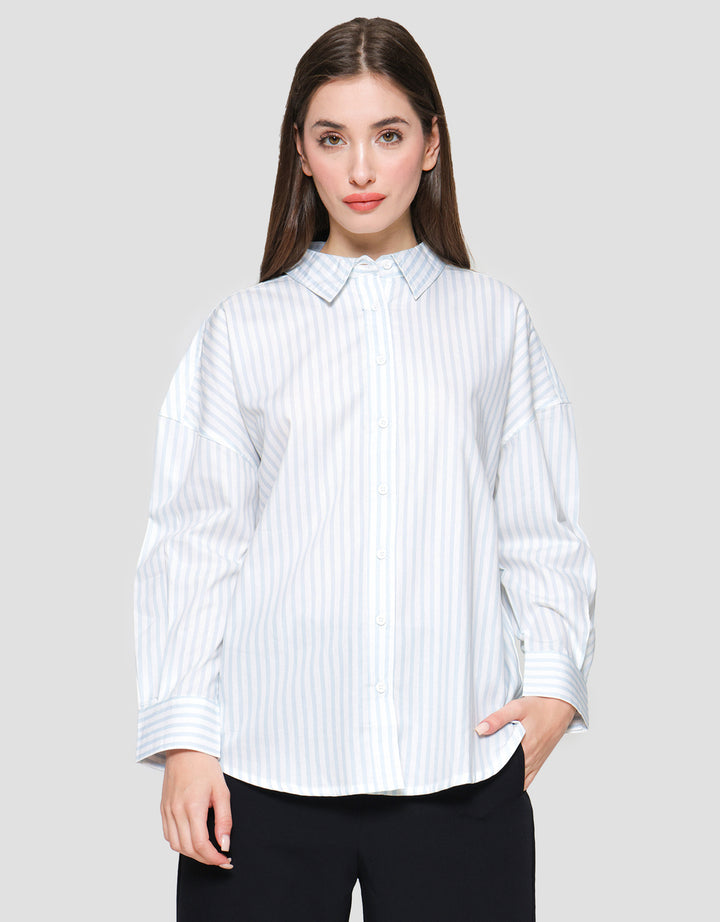 Nevada Stripe Regu Kemeja Wanita