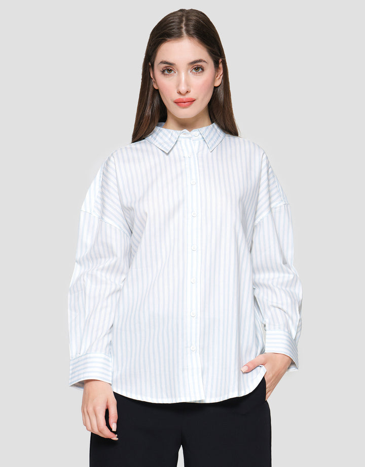 Nevada Stripe Regu Kemeja Wanita