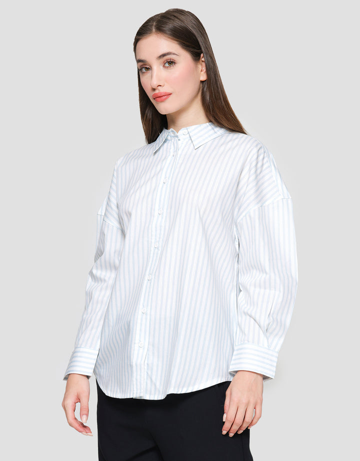 Nevada Stripe Regu Kemeja Wanita