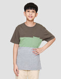 Nevada Print Cut N Sew 3 Colorblock Stripe With Pocket Kaos Anak Laki-laki