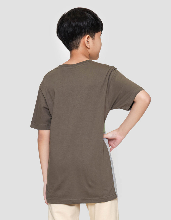 Nevada Print Cut N Sew 3 Colorblock Stripe With Pocket Kaos Anak Laki-laki