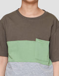 Nevada Print Cut N Sew 3 Colorblock Stripe With Pocket Kaos Anak Laki-laki