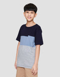 Nevada Print Cut N Sew 3 Colorblock Stripe With Pocket Kaos Anak Laki-laki