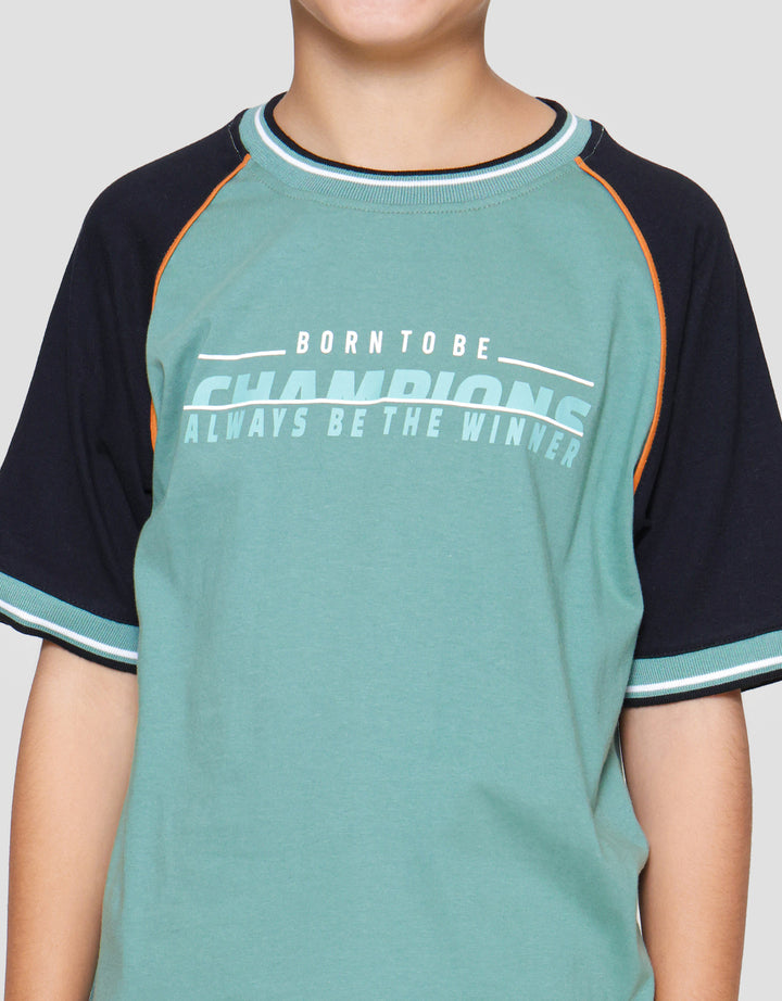 Nevada Raglan Print Champion Kaos Anak Laki-laki