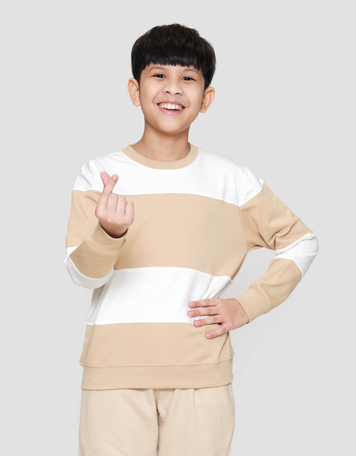Nevada Non Hoodie Yarndyed Stripe Lebar Sweater Anak Laki-laki