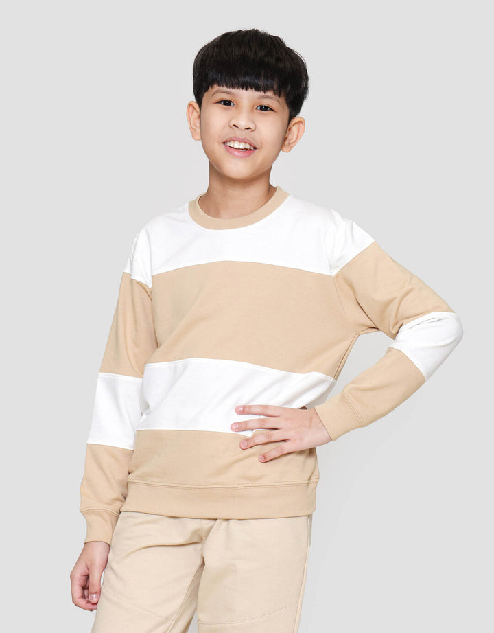 Nevada Non Hoodie Yarndyed Stripe Lebar Sweater Anak Laki-laki