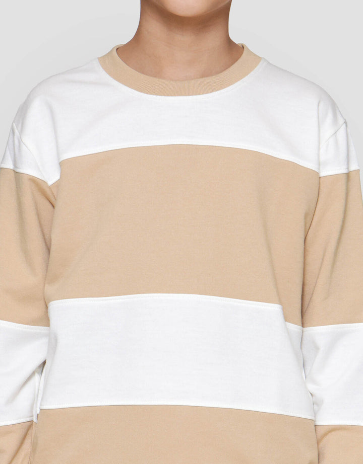 Nevada Non Hoodie Yarndyed Stripe Lebar Sweater Anak Laki-laki