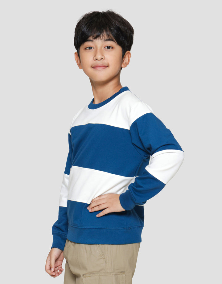 Nevada Non Hoodie Yarndyed Stripe Lebar Sweater Anak Laki-laki