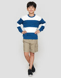 Nevada Non Hoodie Yarndyed Stripe Lebar Sweater Anak Laki-laki