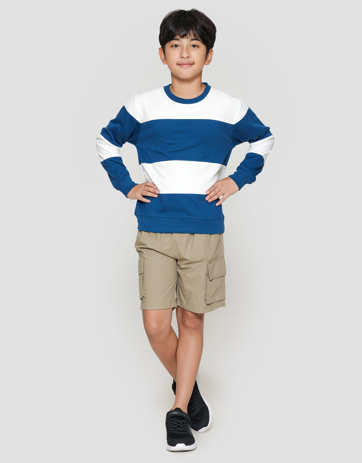 Nevada Non Hoodie Yarndyed Stripe Lebar Sweater Anak Laki-laki