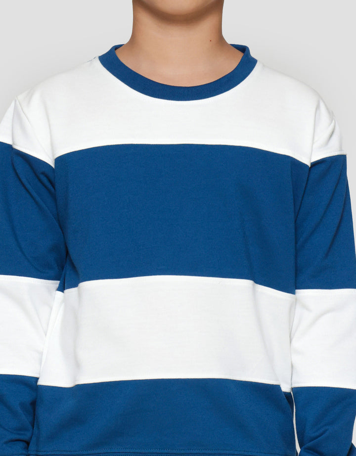 Nevada Non Hoodie Yarndyed Stripe Lebar Sweater Anak Laki-laki